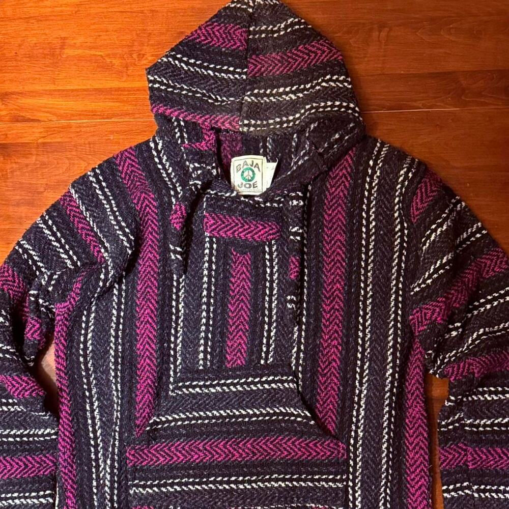 Baja Joe purple drug rug hooded poncho